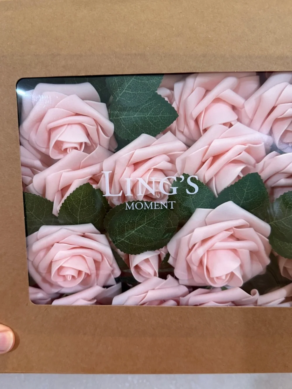 Ling's Moment Beautiful Soft Pink Faux Rose Wired Stems. Wedding Decor